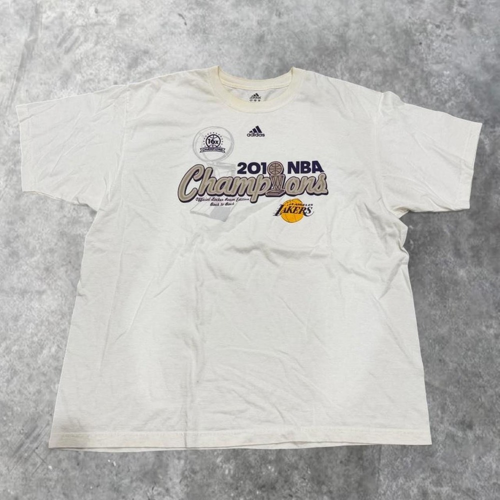 Vintage 2010 LA Lakers NBA Champions T Shirt Adidas Locker Room Mens XL Kobe Era
